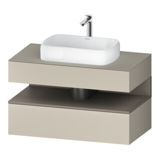 Duravit Meuble sous lavabo Qatego 100x55x60 cm, blanc mat/ta mat, niche