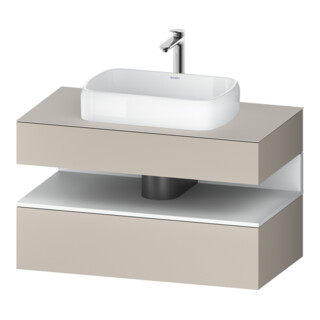 Duravit Meuble sous lavabo Qatego 100x55x60 cm, blanc mat/ta mat, Pl, niche