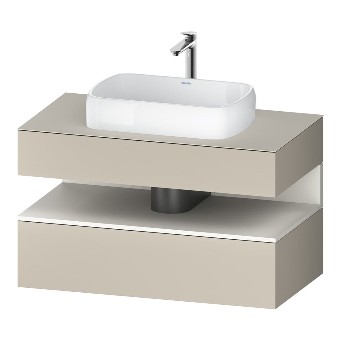 Duravit Meuble sous-lavabo Qatego 100x55x60 cm, blanc mat/ta mat, placage, 1 tiroir