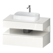 Duravit Meuble sous-lavabo Qatego 100x55x60 cm, blanc, placage, 1 tiroir