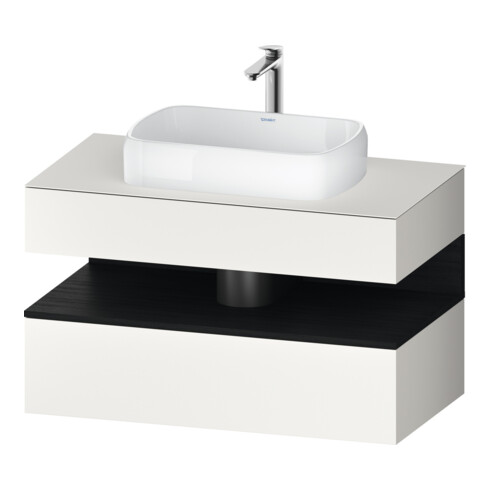 Duravit Meuble sous-lavabo Qatego 100x55x60 cm, chêne clair/blanc mat, 1 tiroir