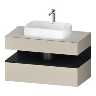 Duravit Meuble sous lavabo Qatego 100x55x60 cm, E blanc/sable mat, 1 porte