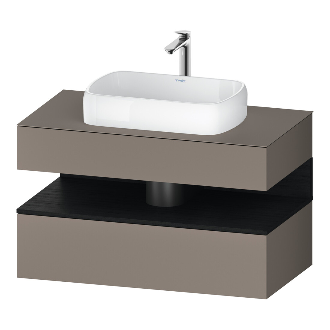 Duravit Meuble sous-lavabo Qatego 100x55x60 cm, E chêne/blanc, suspendu, niche