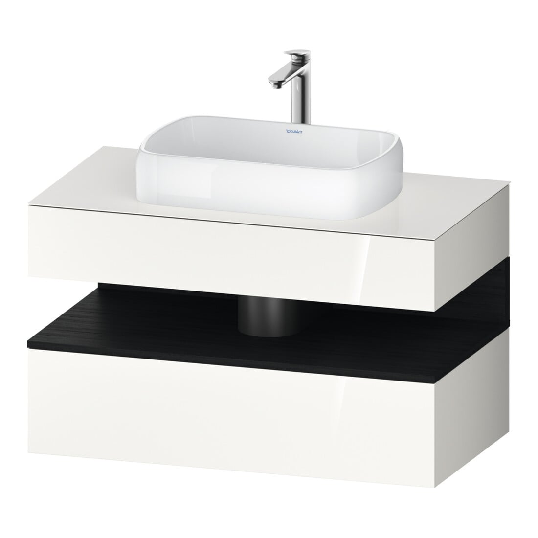 Duravit Meuble sous lavabo Qatego 100x55x60 cm, E chêne clair/blanc brillant, niche