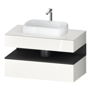 Duravit Meuble sous-lavabo Qatego 100x55x60 cm, gris/blanc, 1 porte, Pl