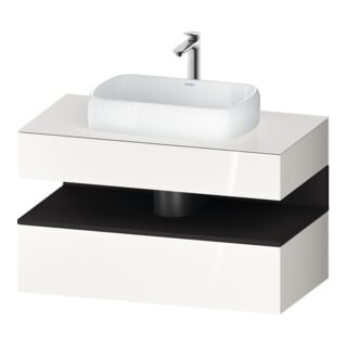 Duravit Meuble sous-lavabo Qatego 100x55x60 cm, gris/blanc, placage, 1 porte