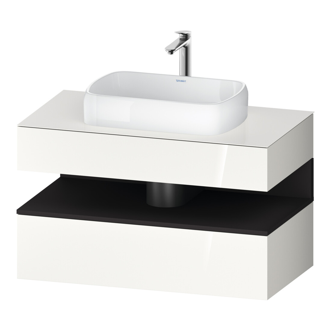 Duravit Meuble sous-lavabo Qatego 100x55x60 cm, gris/blanc, placage, 1 porte
