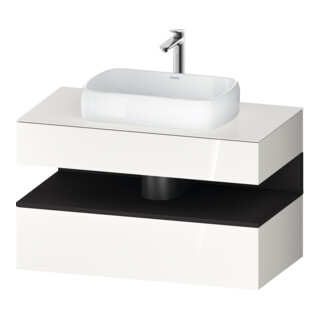 Duravit Meuble sous-lavabo Qatego 100x55x60 cm, gris m/blanc, Pl, niche