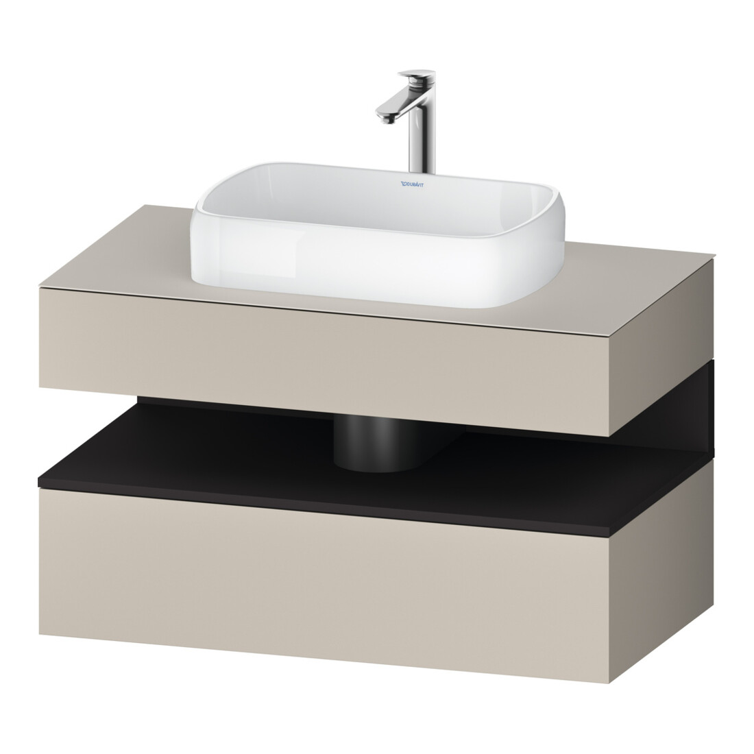 Duravit Meuble sous-lavabo Qatego 100x55x60 cm, gris mat, placage, 1 porte