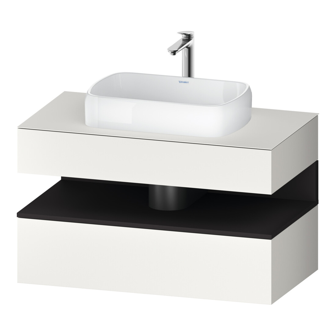 Duravit Meuble sous lavabo Qatego 100x55x60 cm, gris/mat, placage, 1 porte