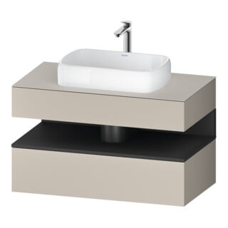Duravit Meuble sous-lavabo Qatego 100x55x60 cm, gris mat/ta mat, Pl, niche