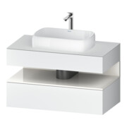 Duravit Meuble sous lavabo Qatego 100x55x60cm, blanc brillant/blanc mat, Pl, niche