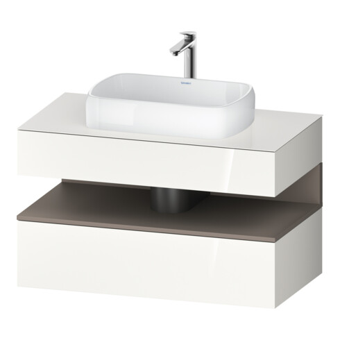 Duravit Meuble sous-lavabo Qatego 100x55x60cm, blanc mat/gris, placard, niche