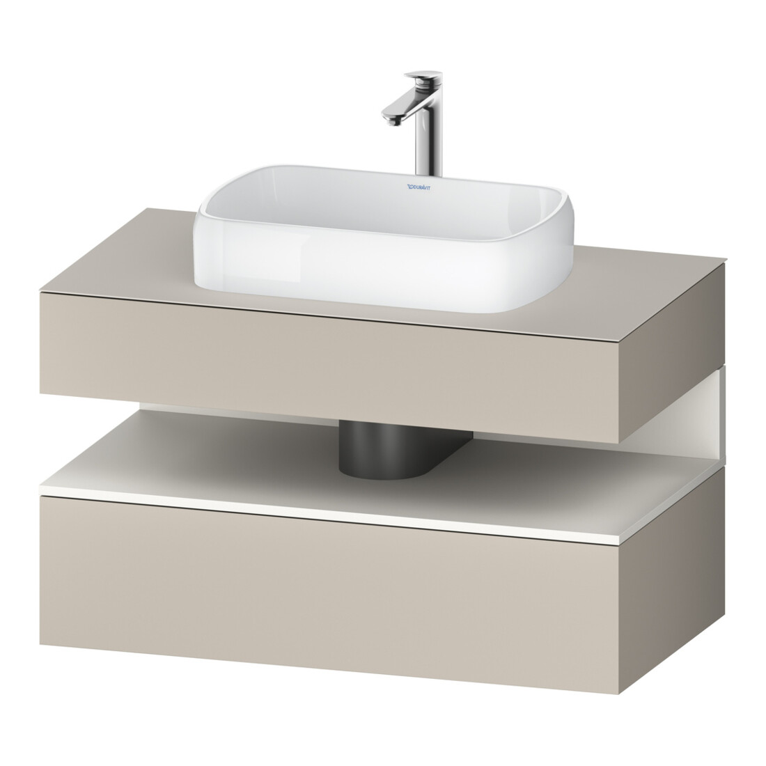 Duravit Meuble sous-lavabo Qatego 100x55x60cm, blanc mat/ta mat, Pl, niche