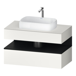 Duravit Meuble sous lavabo Qatego 100x55x60cm, chêne clair/blanc mat, placard, niche