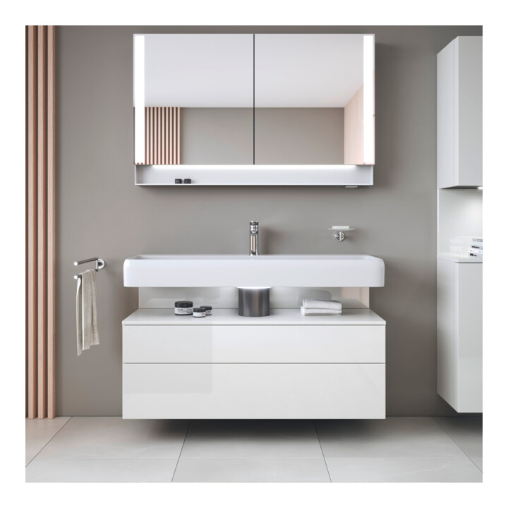 Duravit Meuble sous-lavabo Qatego 119x47x59 cm, blanc, 1 porte, avec niche