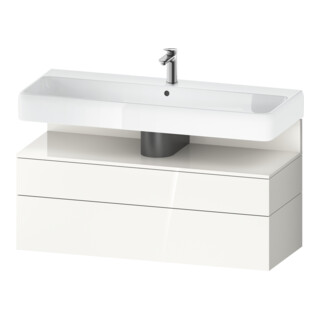 Duravit Meuble sous-lavabo Qatego 119x47x59 cm, blanc, 1 tiroir, 1 tiroir coulissant