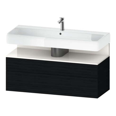 Duravit Meuble sous-lavabo Qatego 119x47x59 cm, blanc brillant, 1 porte, avec poignée