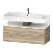 Duravit Meuble sous lavabo Qatego 119x47x59 cm, blanc brillant, 1 porte, avec poignée-1