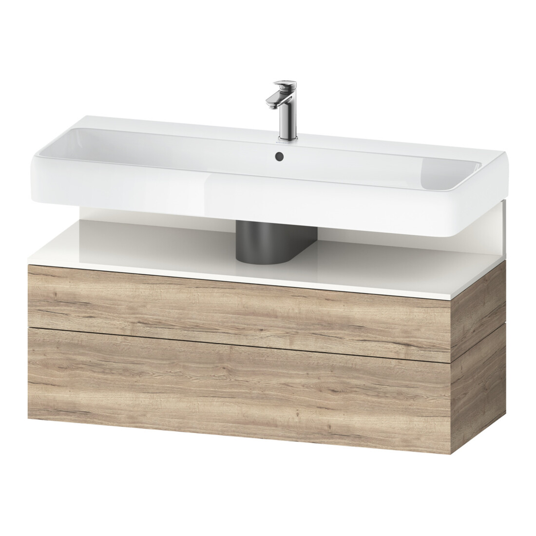 Duravit Meuble sous lavabo Qatego 119x47x59 cm, blanc brillant, 1 porte, avec poignée