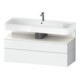 Duravit Meuble sous lavabo Qatego 119x47x59 cm, blanc brillant/blanc mat, 1 porte, avec poignée-1