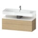 Duravit Meuble sous-lavabo Qatego 119x47x59 cm, blanc brillant/œuf, 1 porte, 1 tiroir-1
