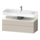 Duravit Meuble sous lavabo Qatego 119x47x59 cm, blanc/givre, 1 porte, avec poignée