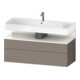 Duravit Meuble sous lavabo Qatego 119x47x59 cm, blanc/gris, 1 porte, 1 tiroir-1