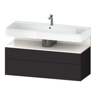 Duravit Meuble sous lavabo Qatego 119x47x59 cm, blanc/gris, 1 porte, 1 tiroir