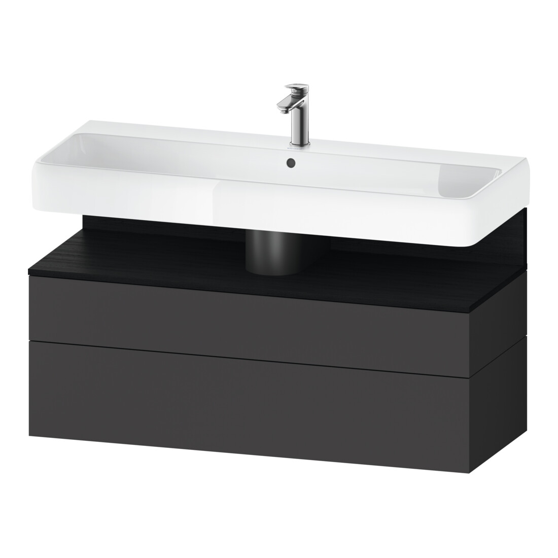Duravit Meuble sous lavabo Qatego 119x47x59 cm, blanc/gris, 1 porte, 1 tiroir