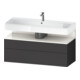 Duravit Meuble sous-lavabo Qatego 119x47x59 cm, blanc/gris, 1 porte, avec poignée-1
