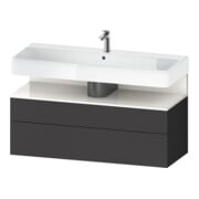 Duravit Meuble sous-lavabo Qatego 119x47x59 cm, blanc/gris, 1 porte, avec poignée