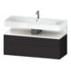 Duravit Meuble sous lavabo Qatego 119x47x59 cm, blanc/gris, 1 porte, avec poignée-1