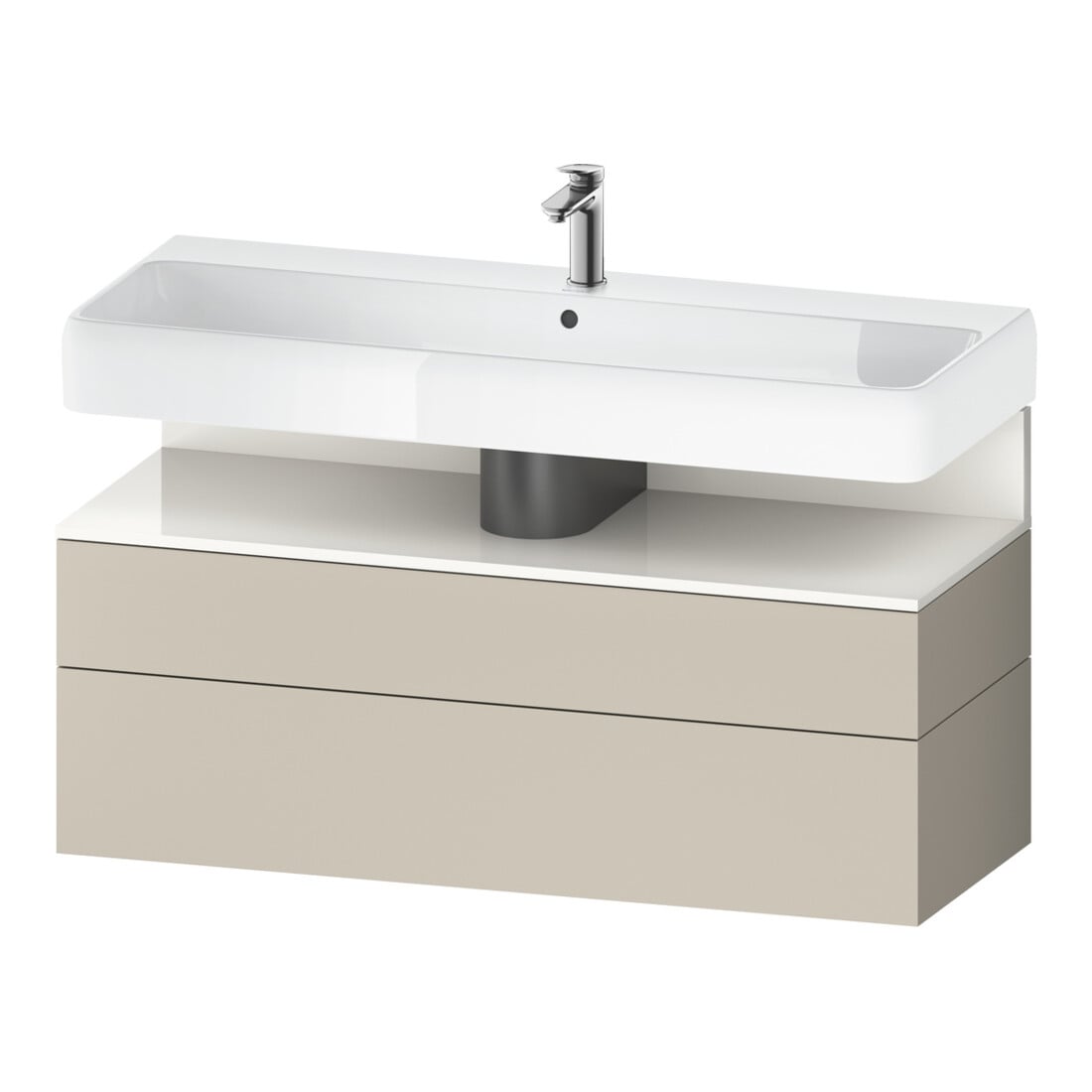 Duravit Meuble sous-lavabo Qatego 119x47x59 cm, blanc/gris taupe, 1 porte, 1 tiroir