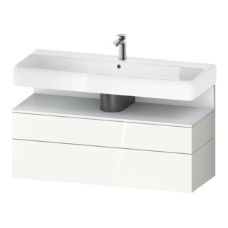 Duravit Meuble sous-lavabo Qatego 119x47x59 cm, blanc mat, 1 porte, 1 tiroir