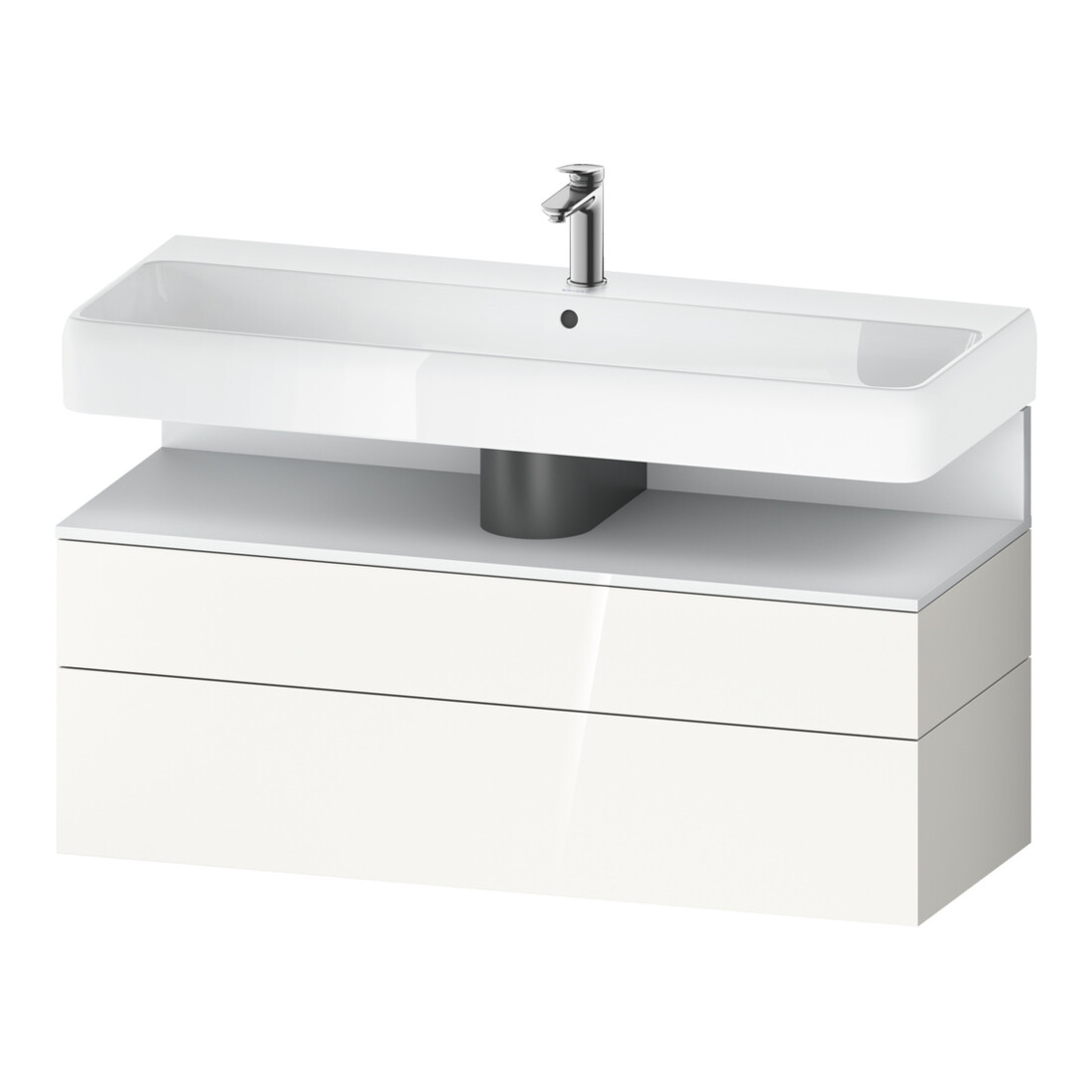 Duravit Meuble sous-lavabo Qatego 119x47x59 cm, blanc mat, 1 porte, 1 tiroir