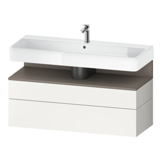 Duravit Meuble sous-lavabo Qatego 119x47x59 cm, blanc mat, 1 porte, 1 tiroir