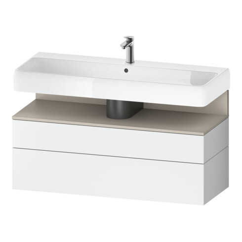 Duravit Meuble sous lavabo Qatego 119x47x59 cm, blanc mat, 1 porte, 1 tiroir