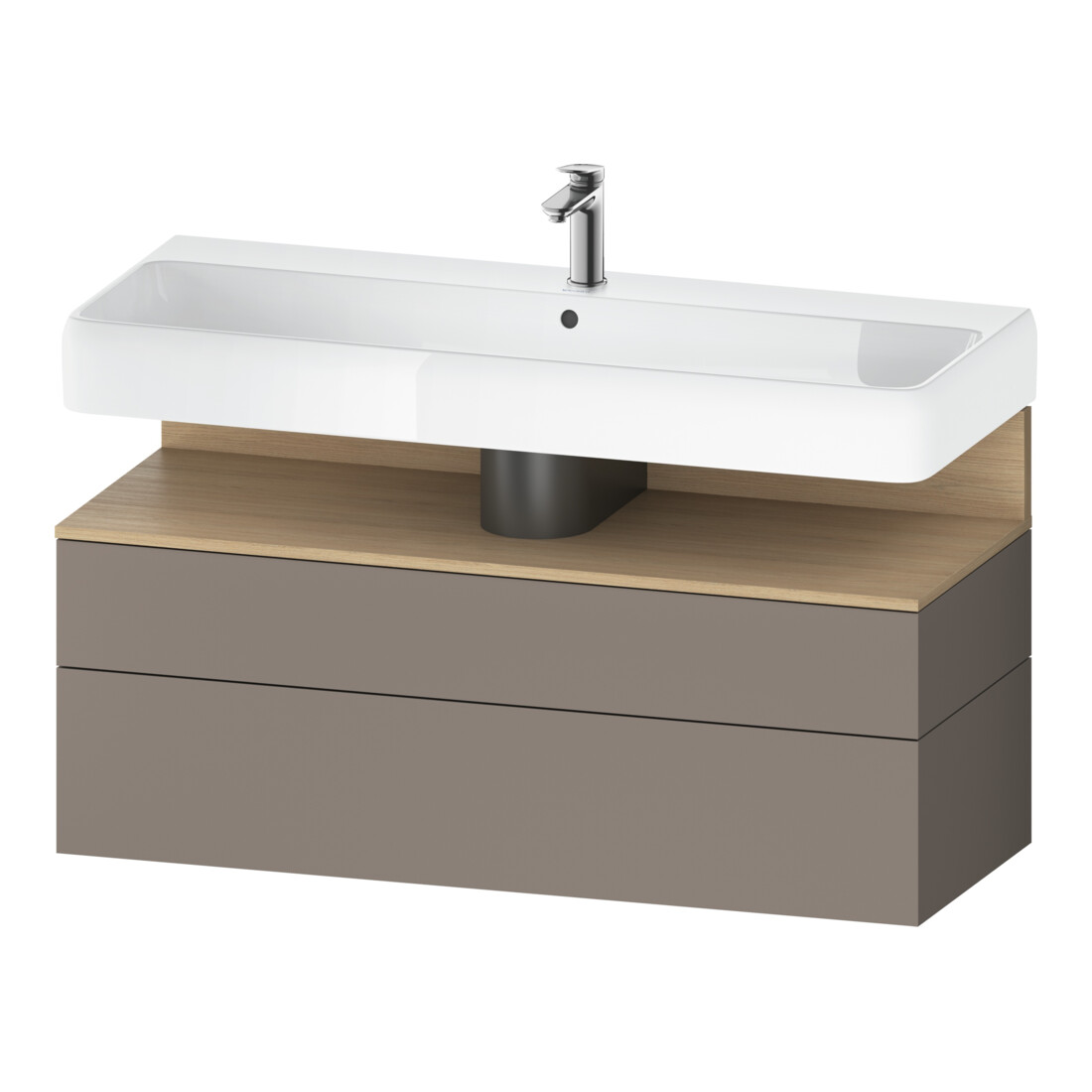 Duravit Meuble sous-lavabo Qatego 119x47x59 cm, blanc mat, 1 porte, 1 tiroir