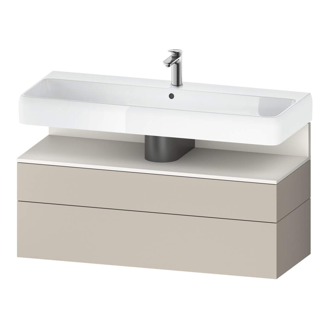 Duravit Meuble sous lavabo Qatego 119x47x59 cm, blanc mat, 1 porte, 1 tiroir