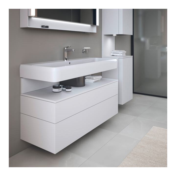 Duravit Meuble sous-lavabo Qatego 119x47x59 cm, blanc mat, 1 porte, avec niche