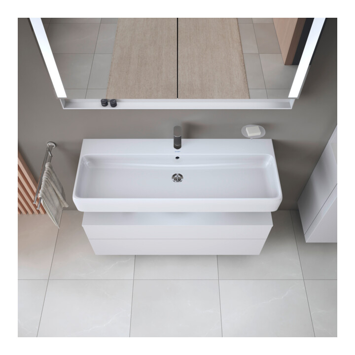 Duravit Meuble sous-lavabo Qatego 119x47x59 cm, blanc mat, 1 porte, avec niche