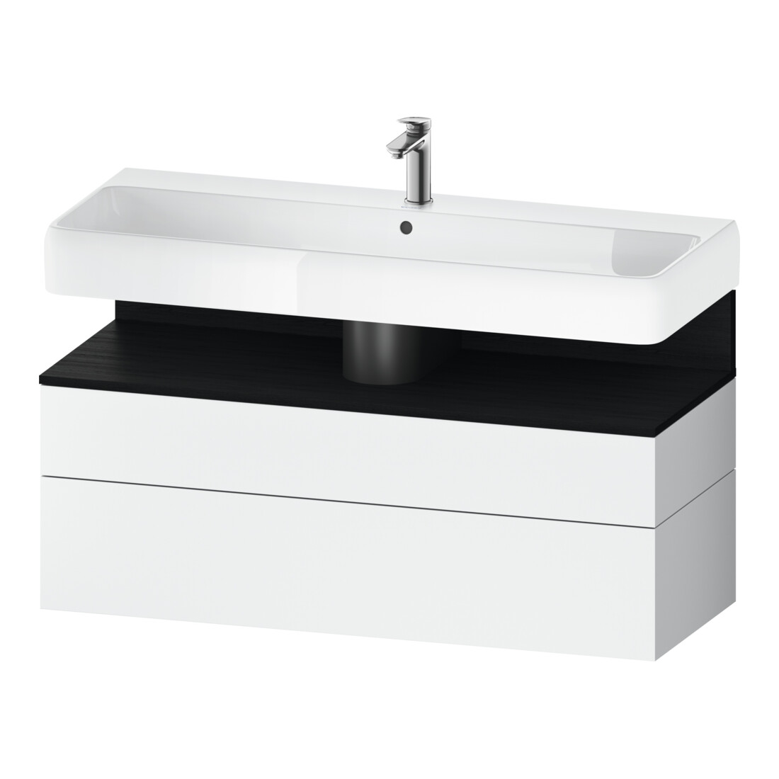 Duravit Meuble sous lavabo Qatego 119x47x59 cm, blanc mat, 1 porte, avec poignée