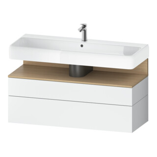 Duravit Meuble sous lavabo Qatego 119x47x59 cm, blanc mat, 1 porte, avec poignée
