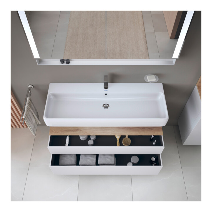 Duravit Meuble sous-lavabo Qatego 119x47x59 cm, blanc mat, 1 porte, avec poignée