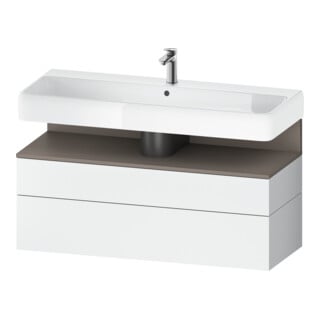 Duravit Meuble sous lavabo Qatego 119x47x59 cm, blanc mat, 1 porte, avec poignée B