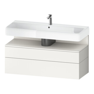 Duravit Meuble sous-lavabo Qatego 119x47x59 cm, blanc mat, 1 tiroir, 1 coulissant