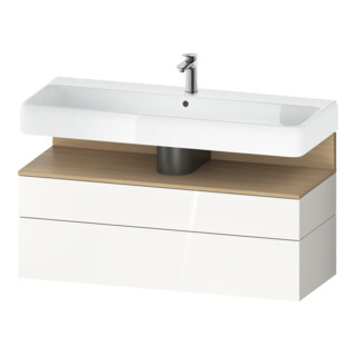 Duravit Meuble sous-lavabo Qatego 119x47x59 cm, blanc mat, 1 tiroir, avec poignée