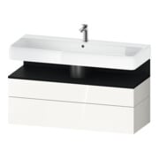 Duravit Meuble sous-lavabo Qatego 119x47x59 cm, blanc mat/blanc brillant, 1 porte, 1 tiroir