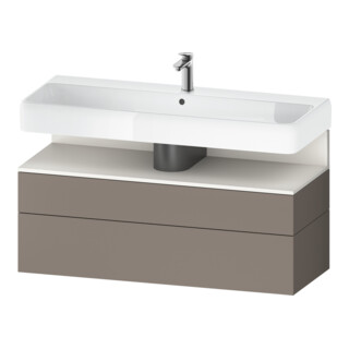 Duravit Meuble sous-lavabo Qatego 119x47x59 cm, blanc mat/bois mat, 1 porte, 1 tiroir